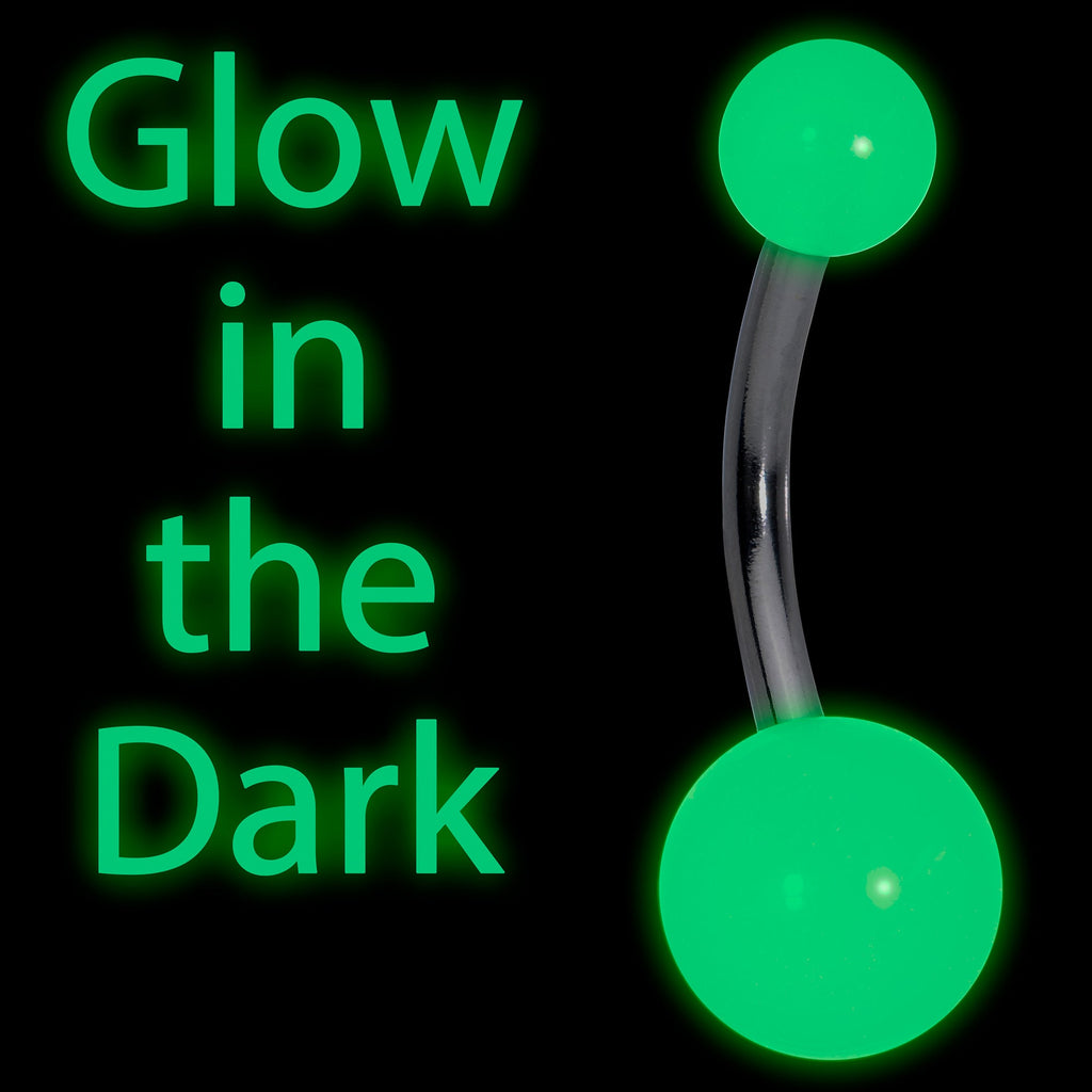 Light Blue GLOW in the DARK Belly Button Ring