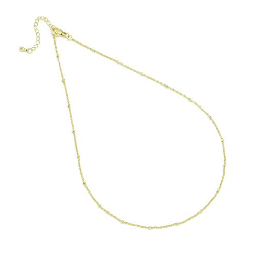 Gold Silver Danity Ball Chain Adjustable Necklace, Sku#LX595
