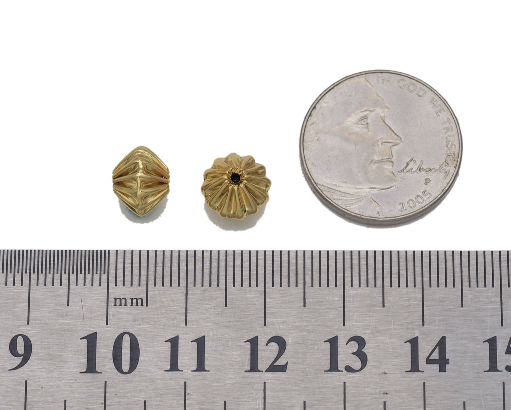 Gold Wrinkle Spacer Beads, Sku#Y729