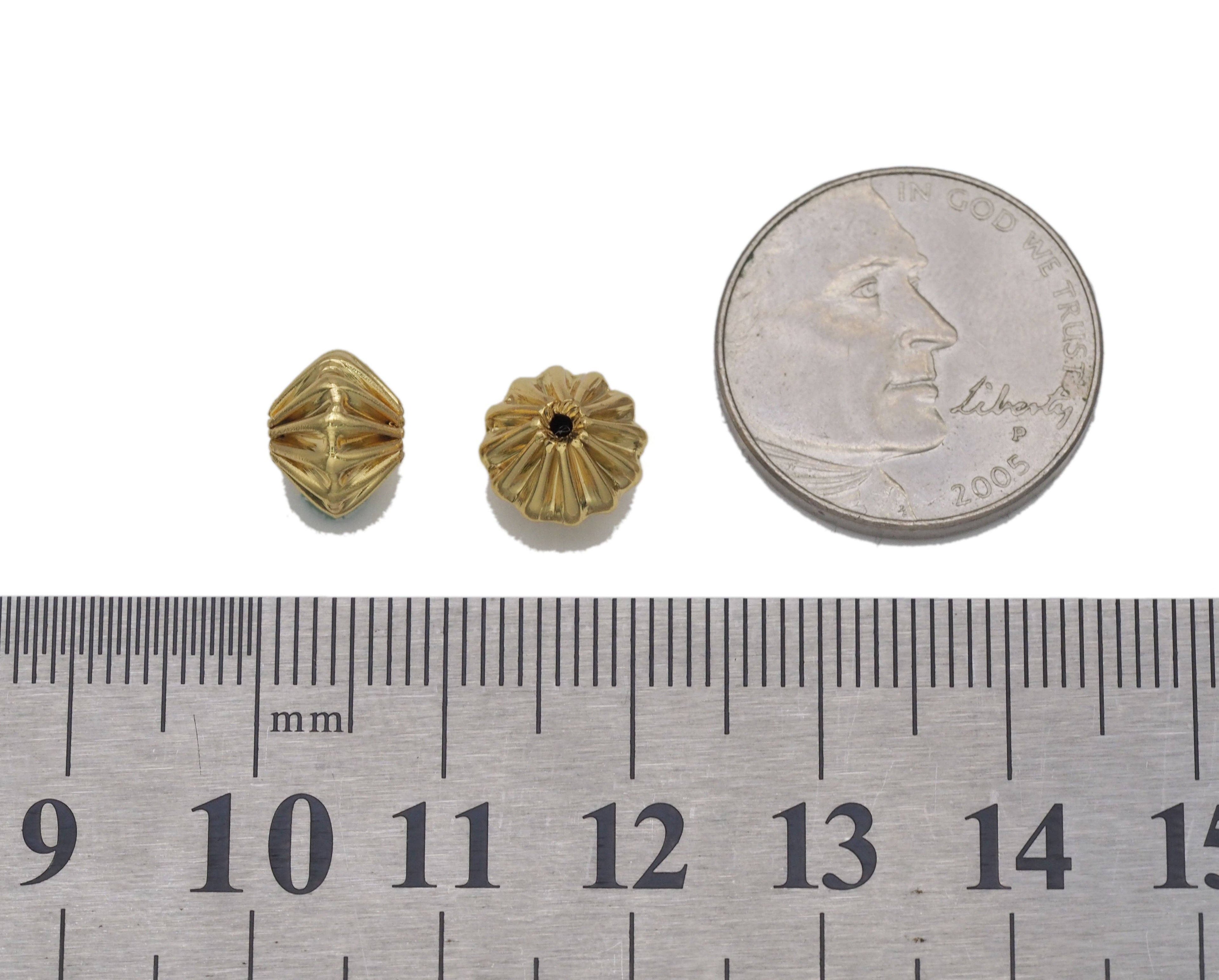 Gold Wrinkle Spacer Beads, Sku#Y729