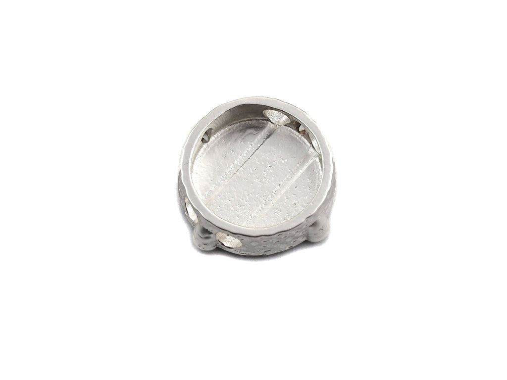 CZ Micro Pave Round Face Spacer Beads, Indian Pattern Cubic Zirconia Beads, Silver/Gold Tone,20x20mm,Sku#Y209