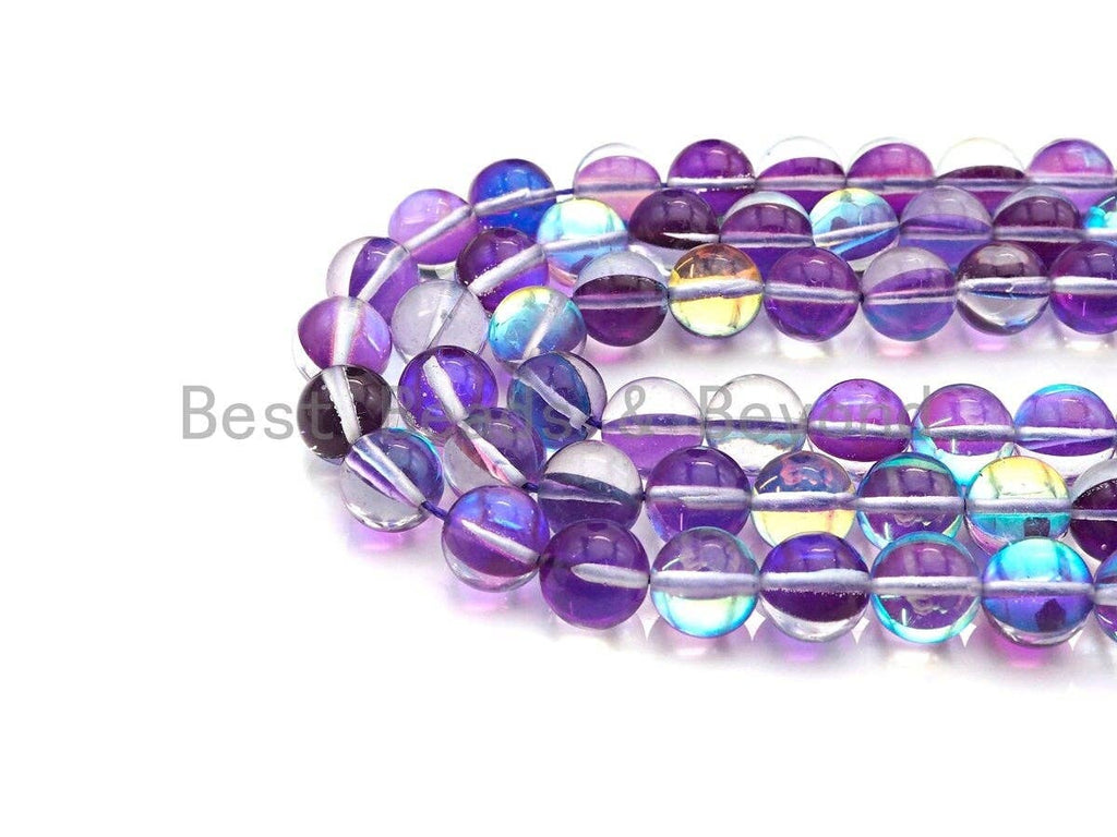NEW Color!! Violet Spectrolite Quartz, High Quality in Round 6mm/8mm/10mm/12mm, Manmade Crystal beads, 15.5inch strand, SKU#U832