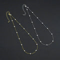 Gold Silver Dainty Pearl Chain Necklace, Sku#EF582