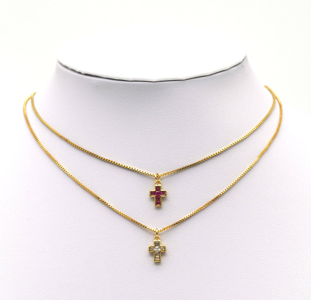 CZ Cross Charm, Sku#Z1444
