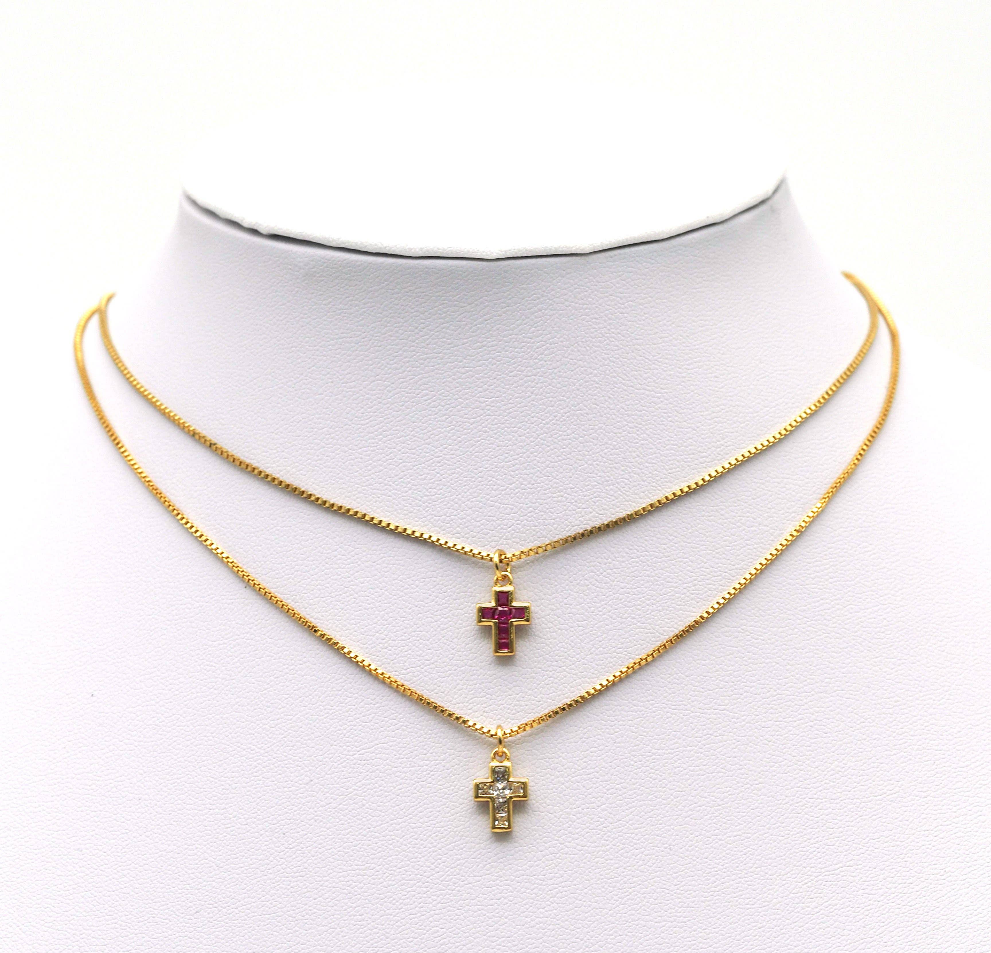 CZ Cross Charm, Sku#Z1444
