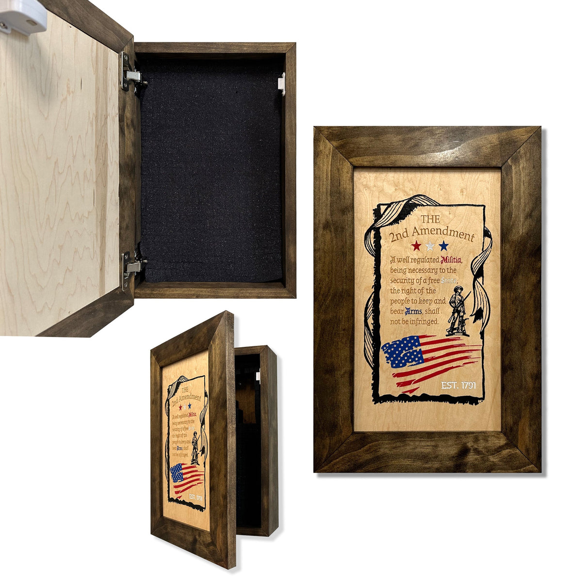 2nd Amendment Gun Safe - Wall Mounted Decorative Secure Gun Cabinet