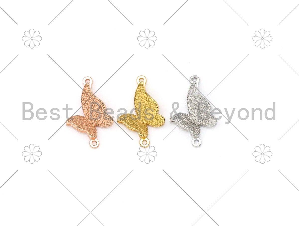 Double Butterfly Shape Connector, Gold/Silver/Rose Gold Butterfly Charm, Necklace Bracelet Charm Pendant,11x18mm,Sku#Y499