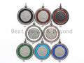 35mm LARGE Enamel Colorful Round CZ Pave Focal Pendant,CZ Micro Pave Oil Drop Round pendant,Enamel pendant,Enamel Jewelry,sku#F596