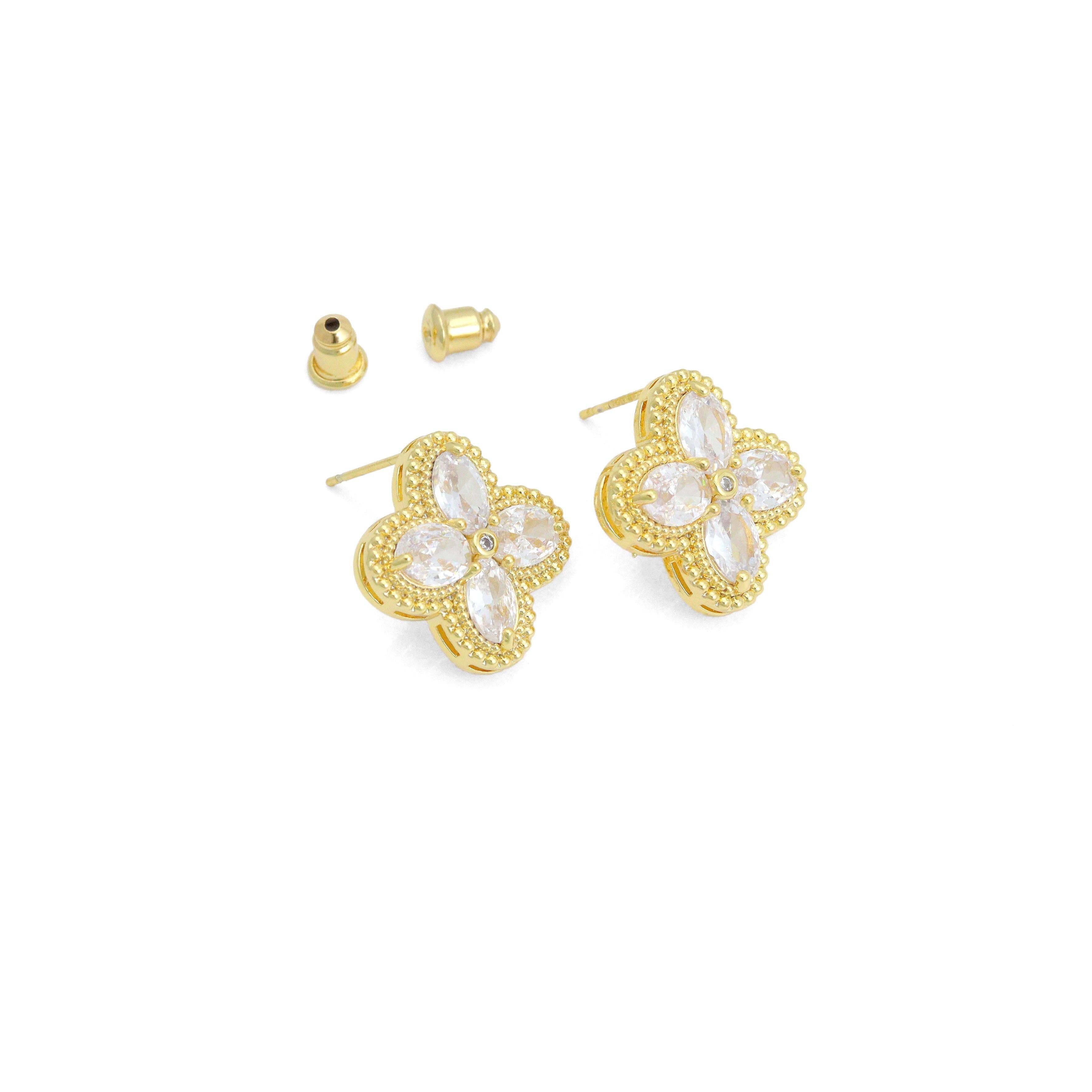 Gold Silver Flower Ball Tassels Earrings, Sku#O124