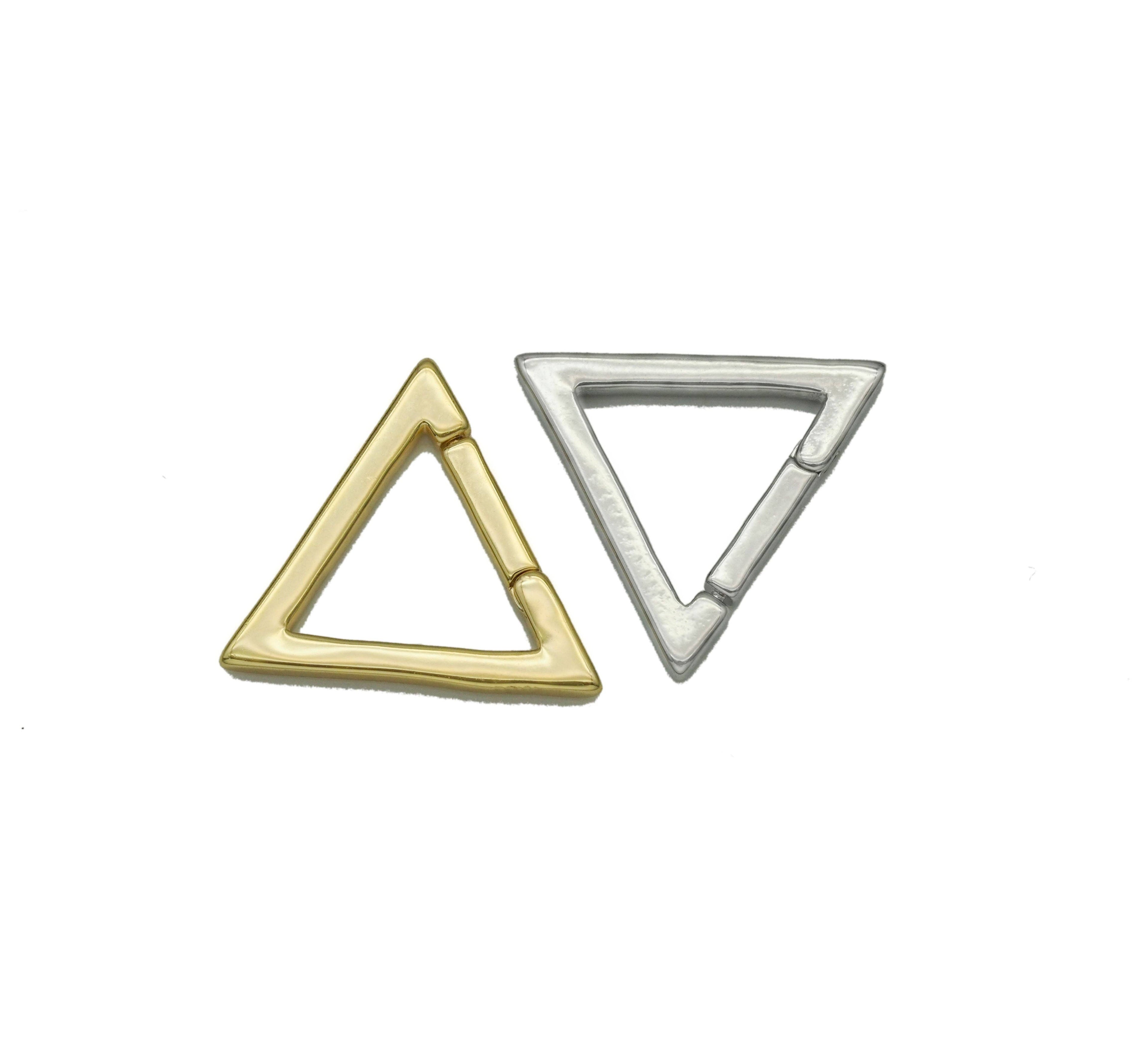 18K Gold Silver Triangle Snap Clip Clasp, Sku#K180