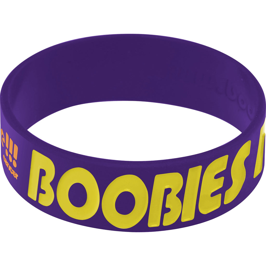 Puprle Yellow Boobies Rock Breast Cancer Bracelet