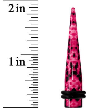0G Pink Snake Skin Acrylic Taper