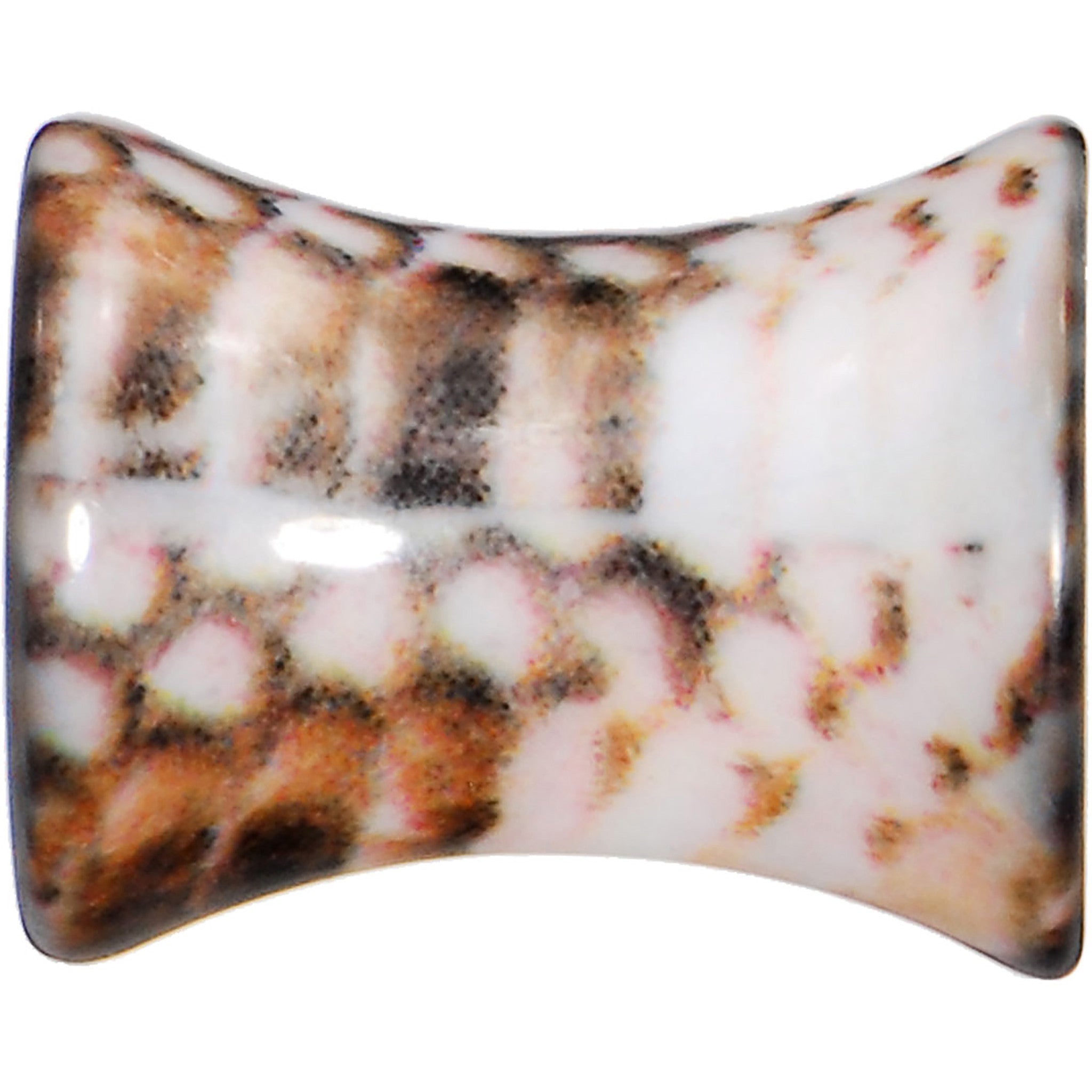 2G Blushing Snake Skin Acrylic Saddle Plug