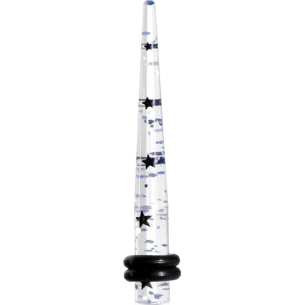 6G Clear Acrylic Glitter Black Star Confetti Taper