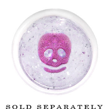 8G Clear Acrylic Glitter Purple Skull Confetti Taper
