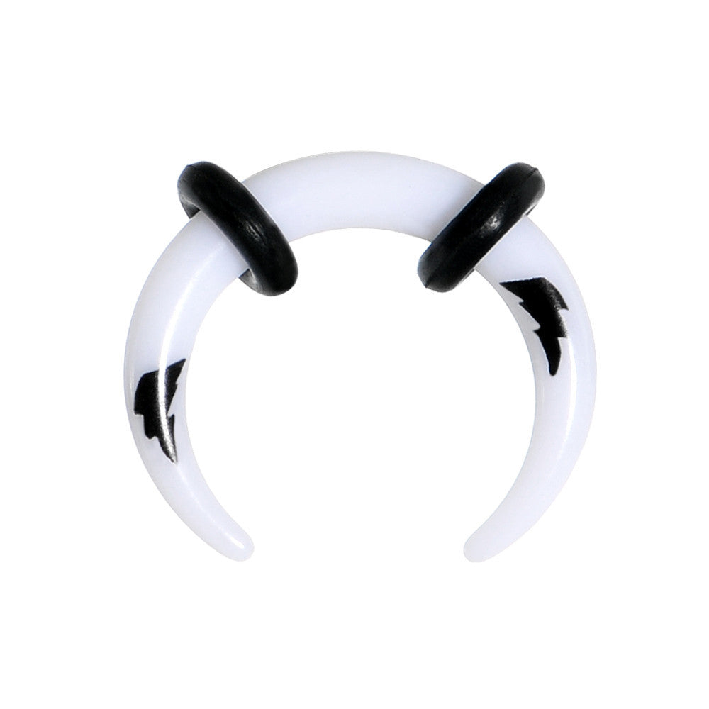 8G White Acrylic Black Lightning Buffalo Taper