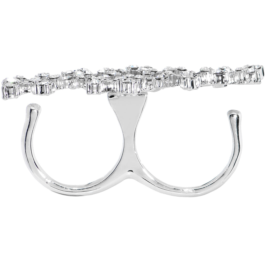 Crystalline Star Spangled Double Finger Ring
