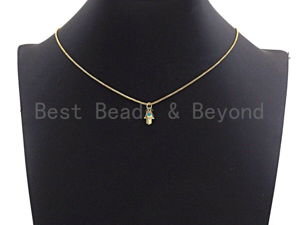 Turquoise CZ Micro Pave Hamsa Hand Shaped Pendant/Charm, Cubic Zirconia Pendant Charm, 8x11mm,sku#Z565