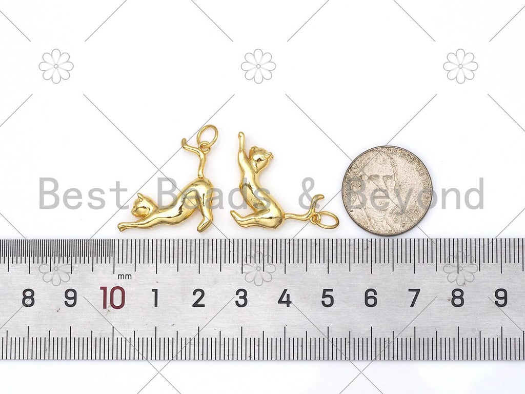 High Polished Cute Cat Shape Pendant/Charm, Sku#Z1386