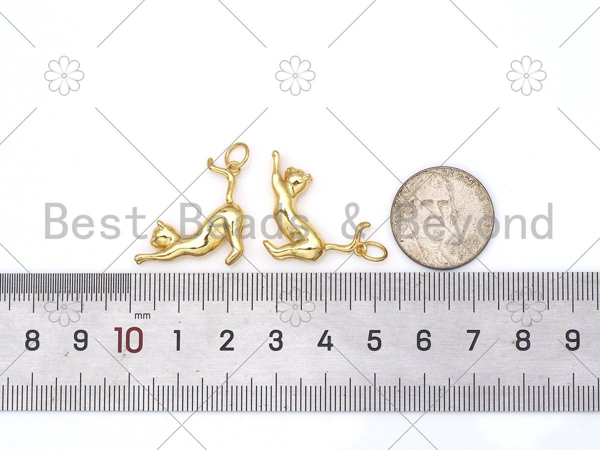 High Polished Cute Cat Shape Pendant/Charm, Sku#Z1386