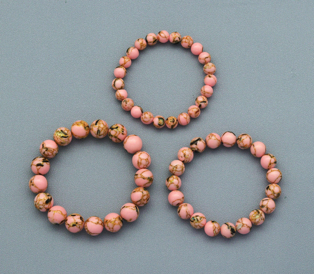 Golden Mother of Pearl Stretchy Bracelet, Sku#EF130