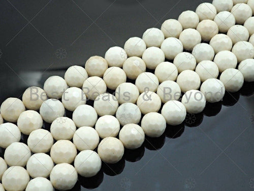 SPECIAL CUT High Quality Natural Ivory Japser Beads, Round Faceted 6mm/8mm/10mm/12mm Ivory Jasper Beads, 15.5" Full Strand, sku#U978