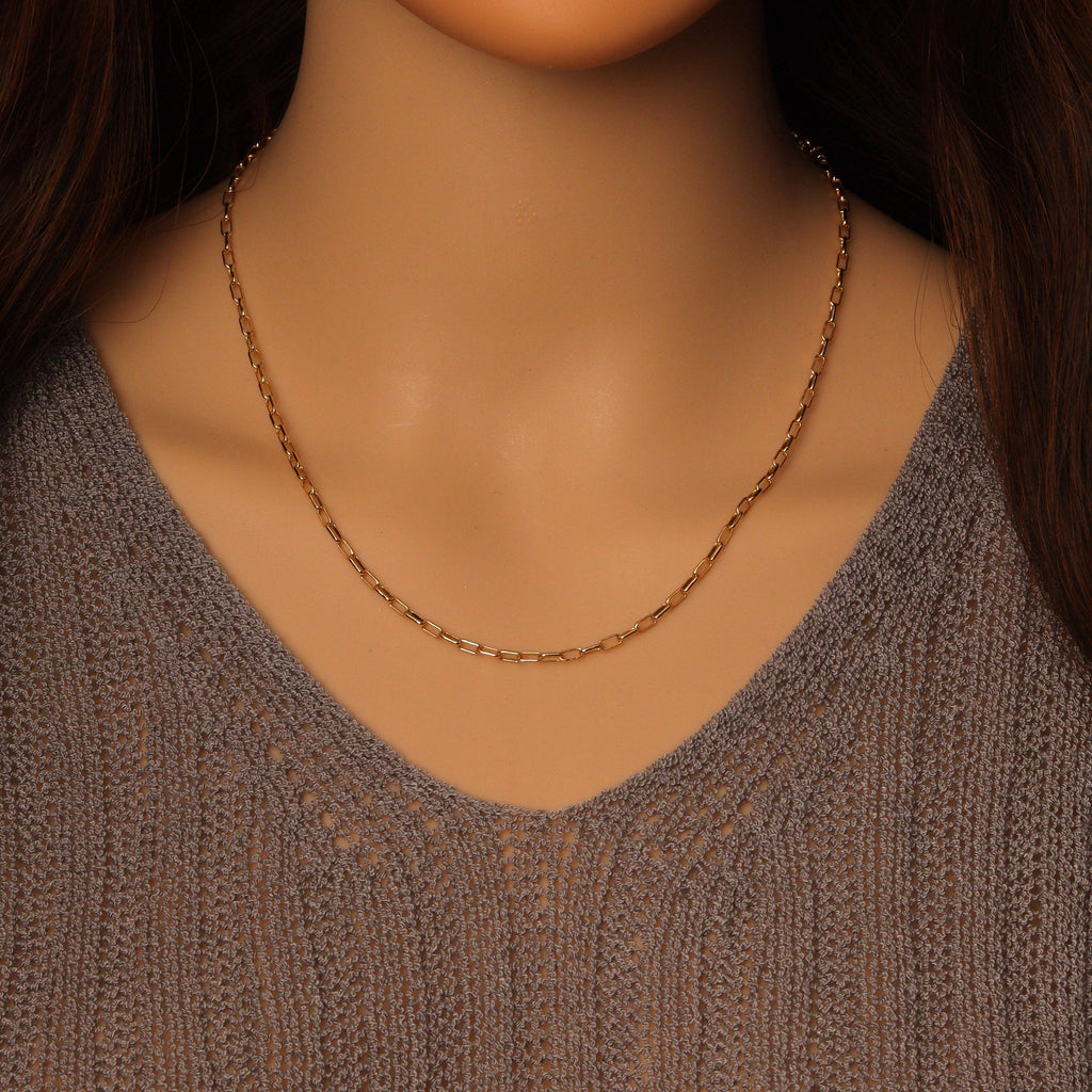 Gold Silver Thin Paperclip Chain by yard, sku#LX811