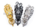 CZ Micro Pave Dragon Head Pendant Connector/Pendant Link with Jump Ring, CZ Pave Pendant, 63x21mm, sku#K49