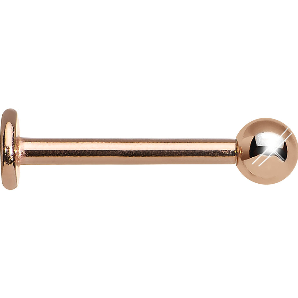 16G 3/8 Rose Gold Plated Labret Tragus Monroe