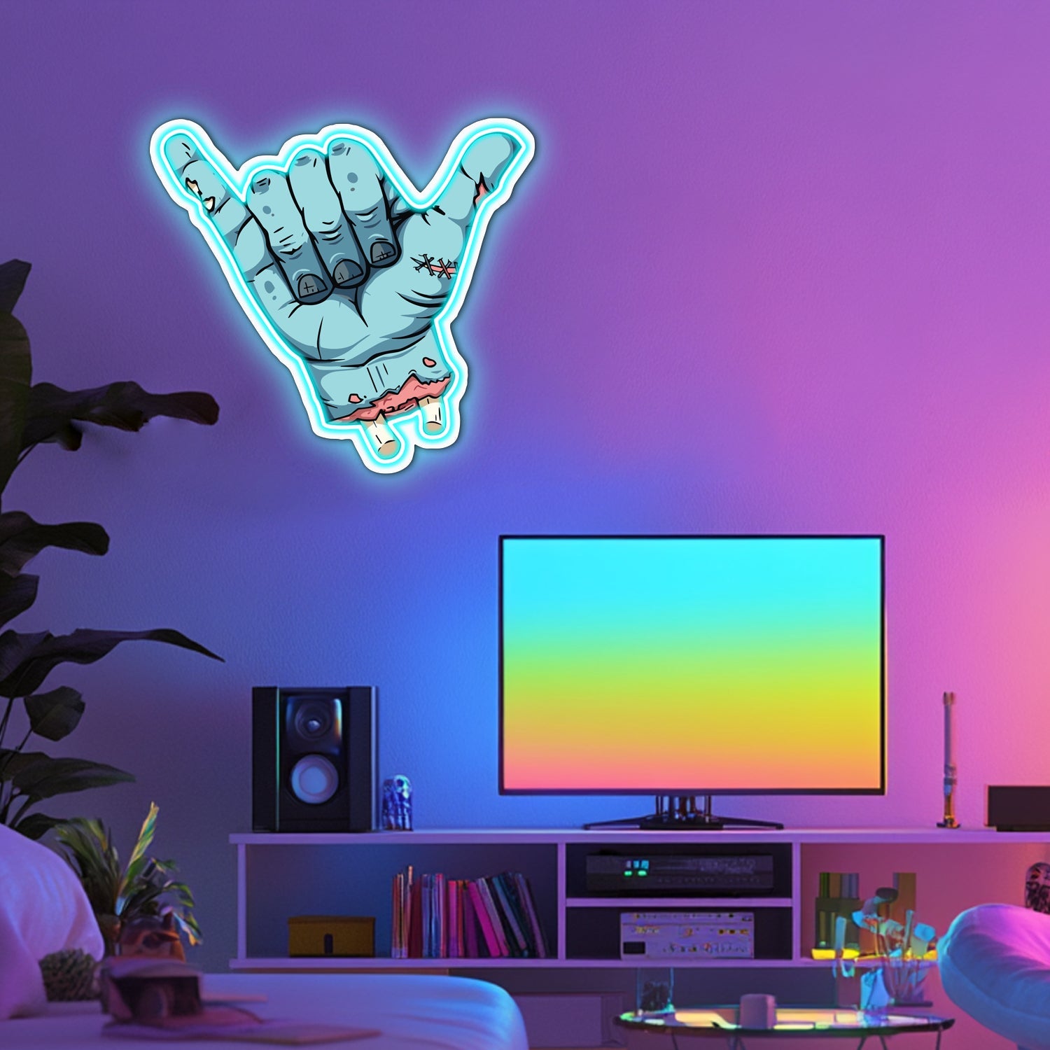 UV Printed Scary Call Neon Wall Art- LV00656