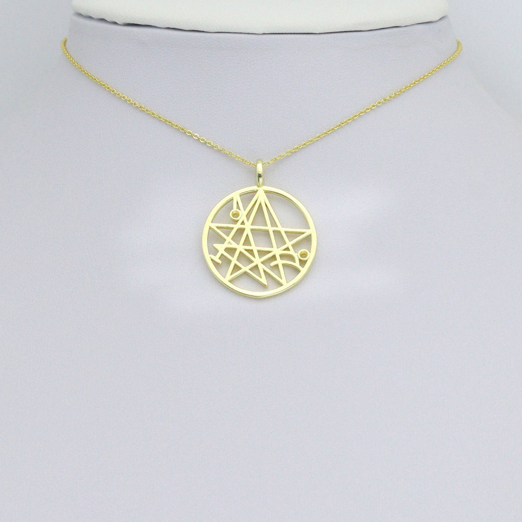Filigree Star Round Charm Pendant, Sku#LK1196