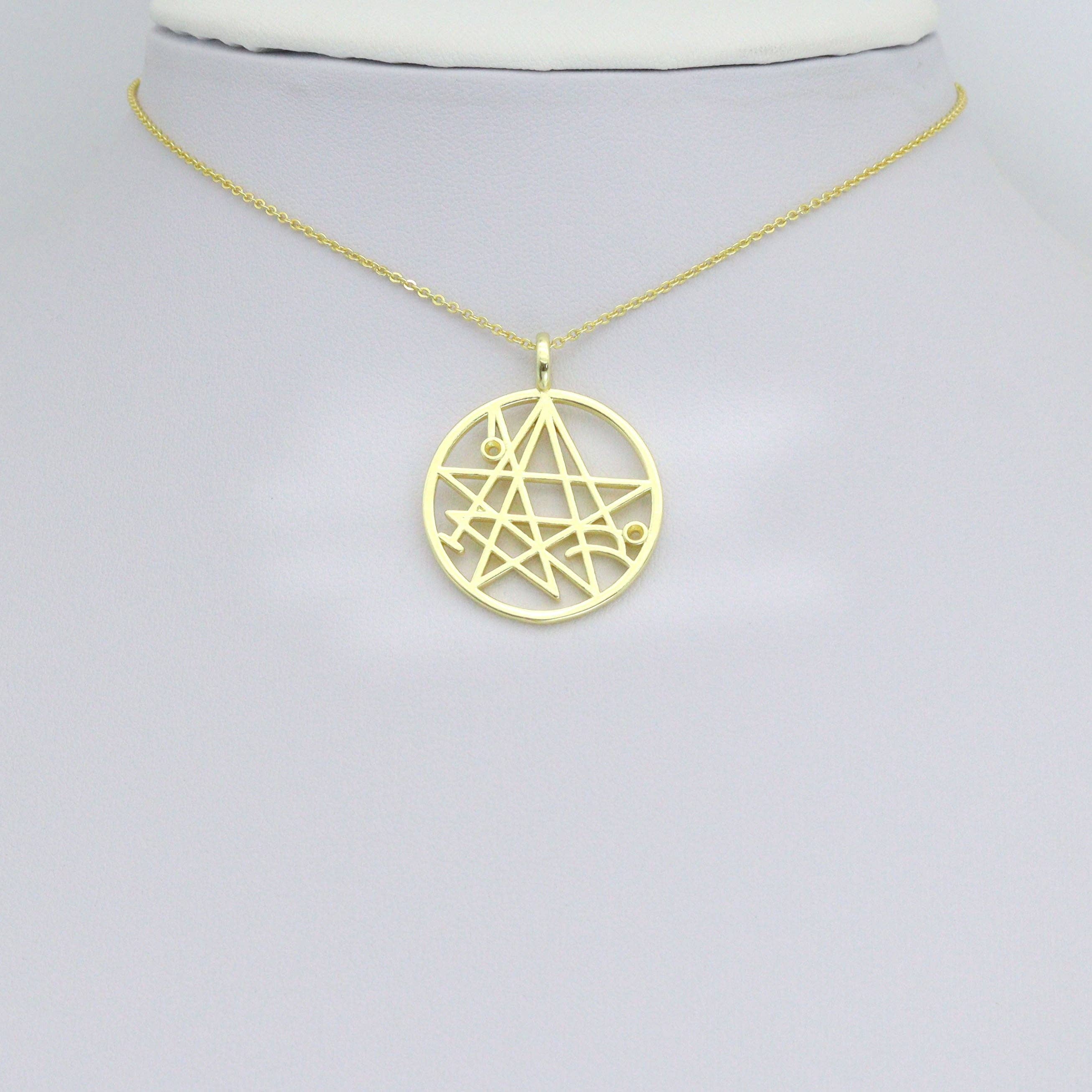 Filigree Star Round Charm Pendant, Sku#LK1196