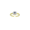 Dual Color CZ Evil eye Adjustable Ring, Sku#Y944
