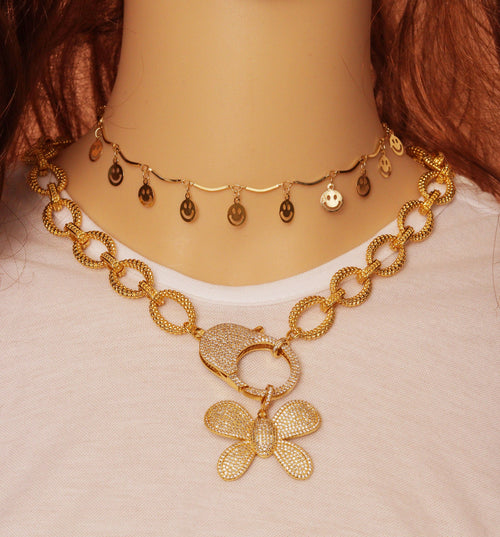 Chunky Chain Necklace Bracelet, Sku#EF209