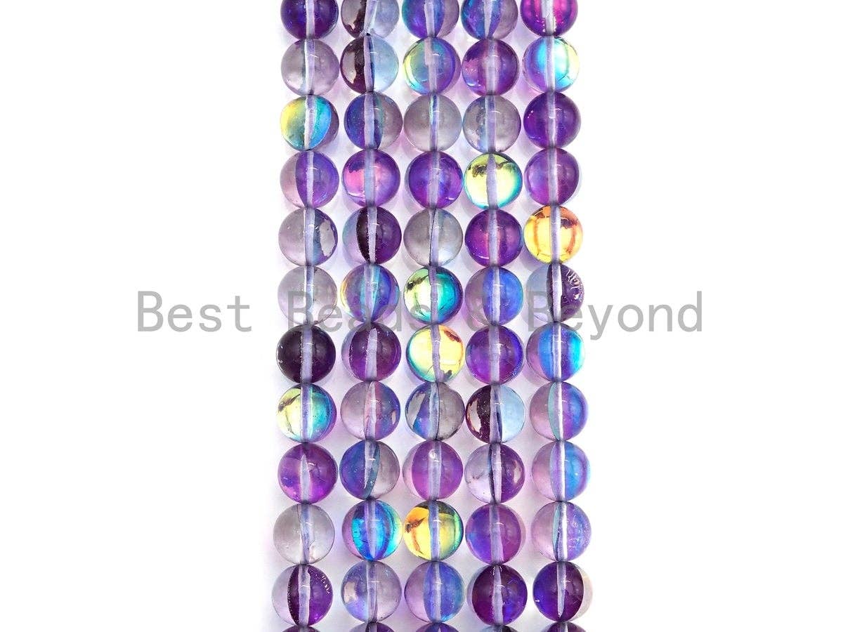 NEW Color!! Violet Spectrolite Quartz, High Quality in Round 6mm/8mm/10mm/12mm, Manmade Crystal beads, 15.5inch strand, SKU#U832