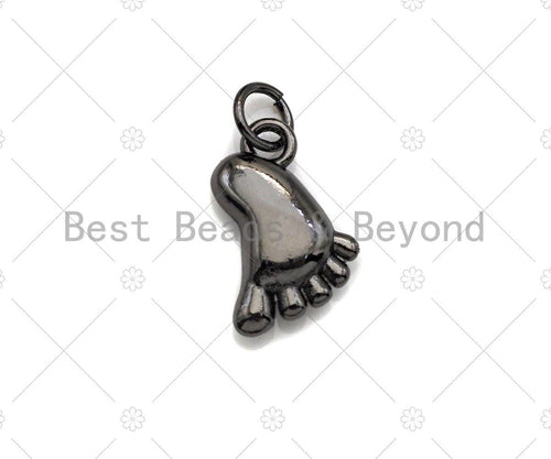 Cute Baby feet Shape Pendant/Charm, Footprint charm Pendant,Black/Gold/Rose Gold Tone, 10x13mm, Sku#Y274