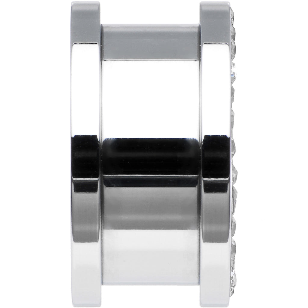5/8 Stainless Steel Clear Gem Pink Anchor Tunnel Plug