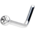 18G Crystal L-Shaped Nose Ring Created with Crystals
