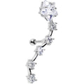 Stainless Steel CZ Shooting Star Left Tragus Cartilage Earring