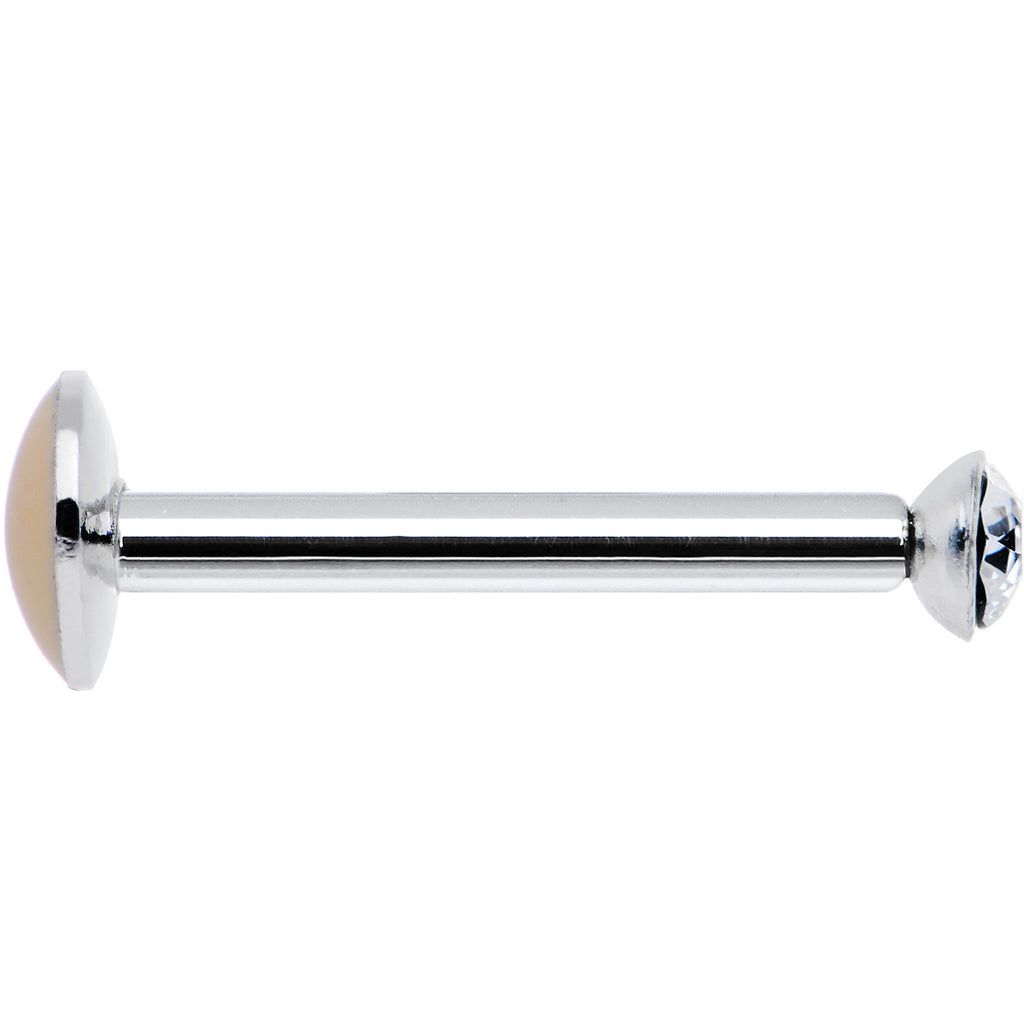 16G 3/8 Handmade Labret Created with Crystals 2.5mm