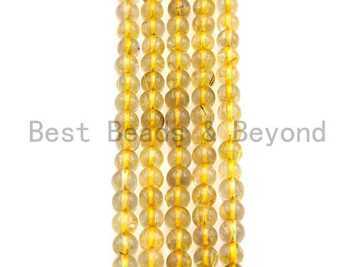 High Quality Rutilated Quartz, Natural Rutilated Quartz, Yellow gemstone stone, 6mm, sku#U481