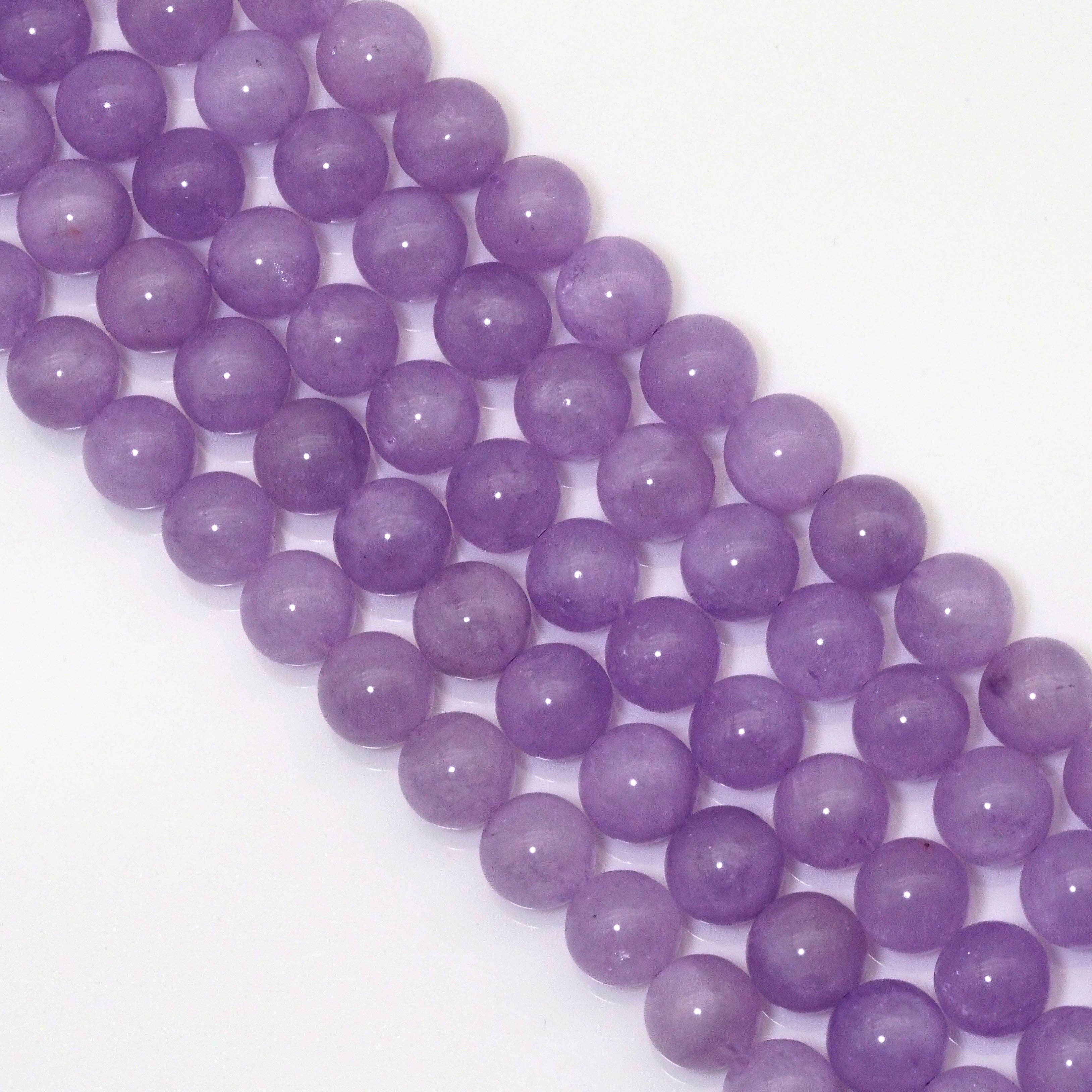 Genuine Lavender Jade, 6mm/8mm/10mm Round Smooth Beads, Sku#U1618