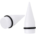 24mm White Acrylic Straight Taper Set