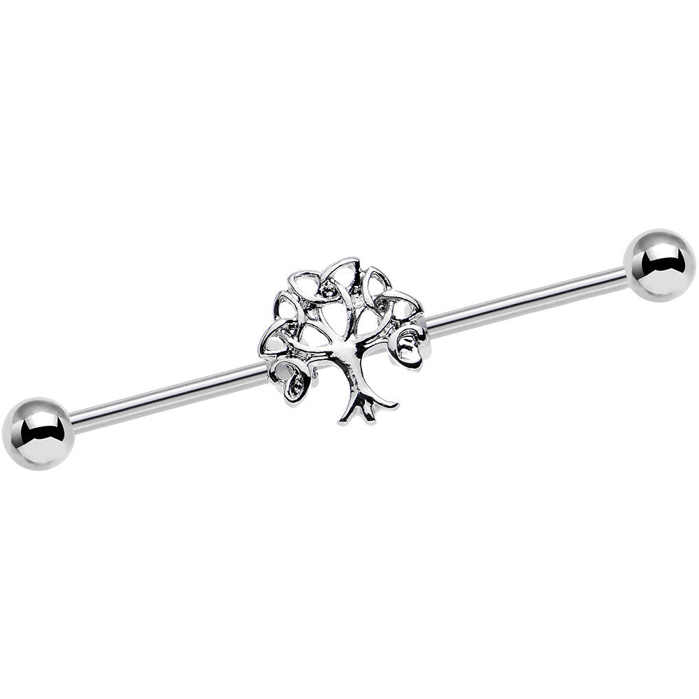 14G Celtic Trinity Knot Tree of Life Industrial Barbell 38mm