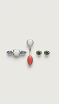 Titanium and Gemstone Body Jewelry Set