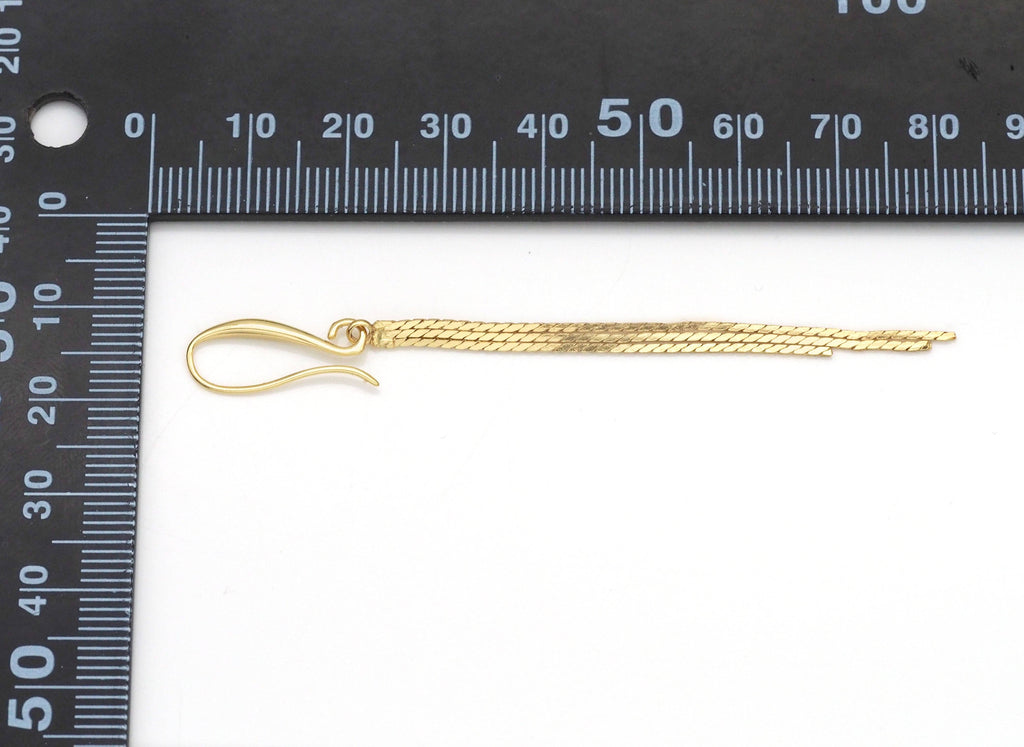 Gold Hook Tassels Earrings, Sku#Y765
