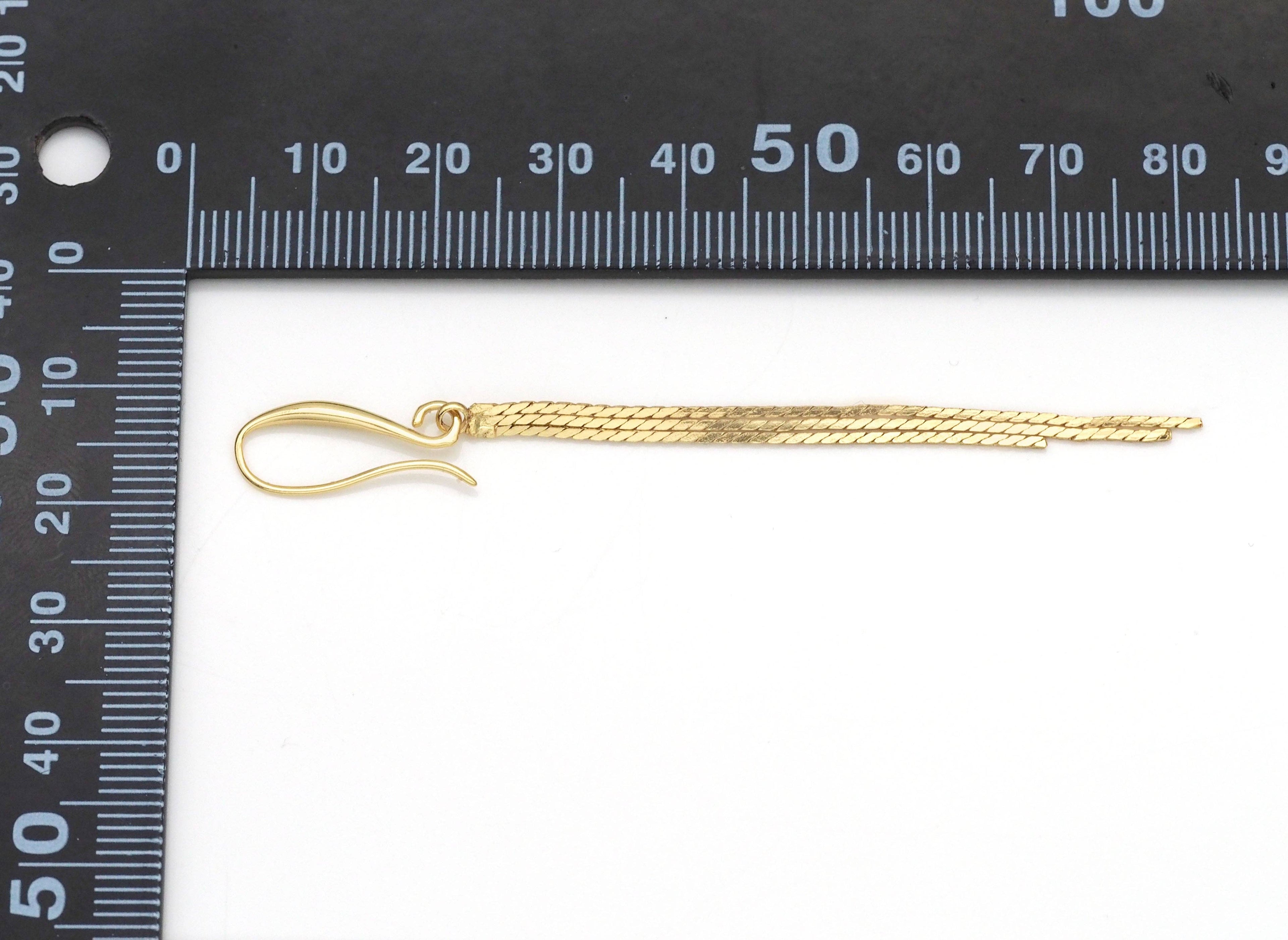 Gold Hook Tassels Earrings, Sku#Y765