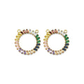 Colorful Baguette CZ Round Ring Charm, Sku#LX308