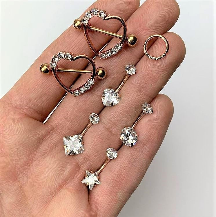 16G 5/16 Rose Gold Tone Coil Closure Ring