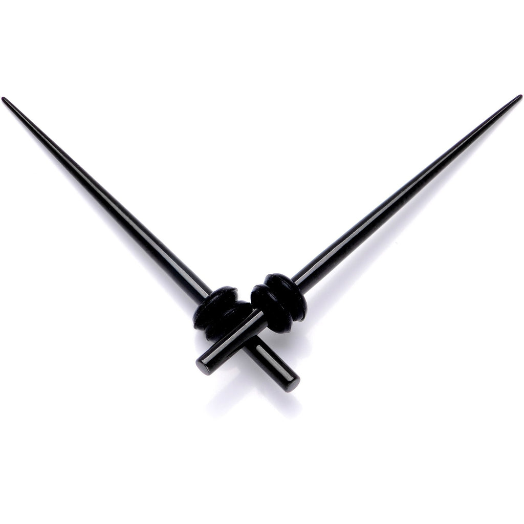 Black Anodized Titanium Micro Taper Straight Plug Set 14G to 8G